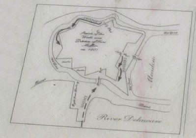 Map of Fort Mifflin from Marker image. Click for full size.