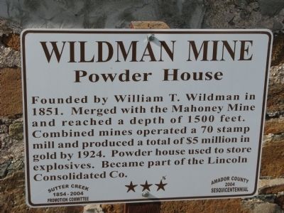 Wildman Mine Marker. Click for full size. Wildman Mine Marker image. Click for full size.