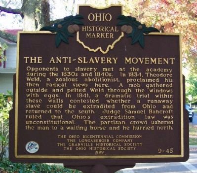 The Anti-Slavery Movement Marker image. Click for full size.