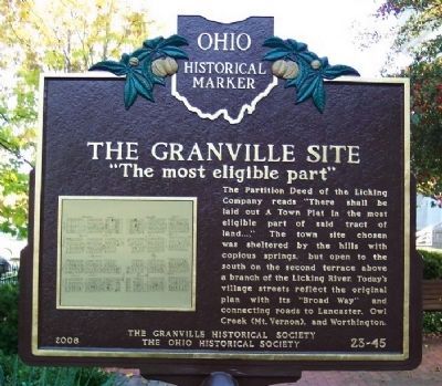 The Granville Site "The most eligible part" Marker (side B) image. Click for full size.