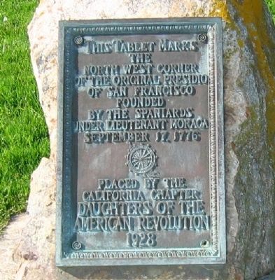North West Corner of Original Presidio Marker. Click for full size. North West Corner of Original Presidio Marker image. Click for full size.