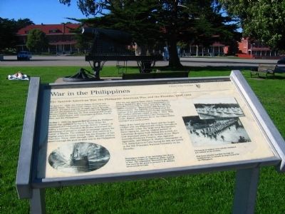 War in the Philippines Marker with Ordonez Gun in Background image. Click for full size.