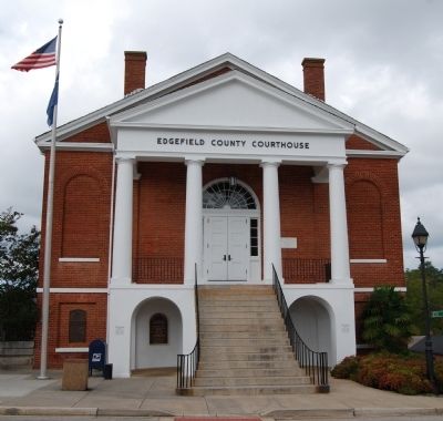 Edgefield County Courthouse -<br>Marker at Far Left image. Click for full size.