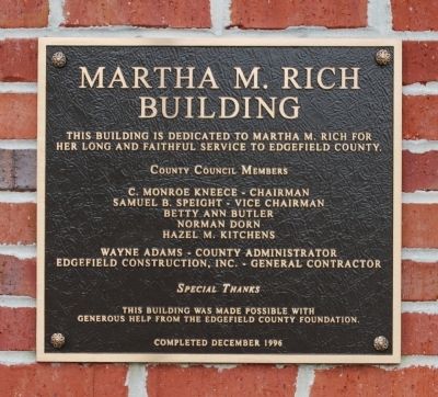 Martha M. Rich Building Marker. Click for full size. Martha M. Rich Building Marker image. Click for full size.