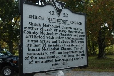 Shiloh Methodist Church Marker </b>reverse image. Click for full size.