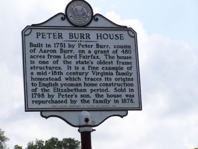 Peter Burr House Marker image. Click for full size.