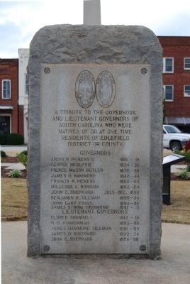 Governors and Lieutenant Governors from Edgefield Marker. Click for full size. Governors and Lieutenant Governors from Edgefield Marker image. Click for full size.