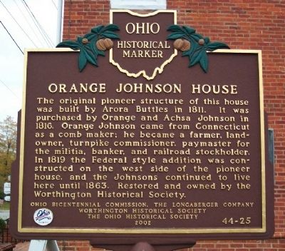Orange Johnson House Marker image. Click for full size.