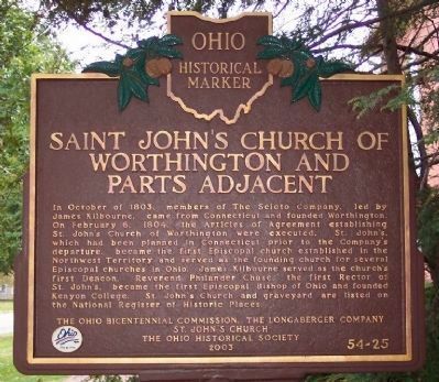 Saint John's Church of Worthington and Parts Adjacent Marker image. Click for full size.