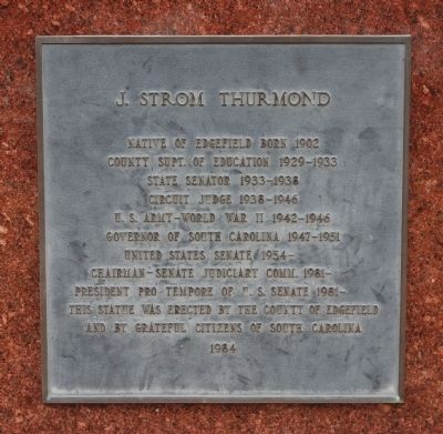 J. Strom Thurmond Marker. Click for full size. J. Strom Thurmond Marker image. Click for full size.
