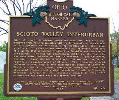 Scioto Valley Interurban Marker image. Click for full size.