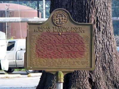 Duplicate Indian Trading Post: Home of Mary Musgrove Marker image. Click for full size.