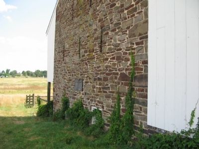 Marker on the North Side of McPherson Barn image. Click for full size.