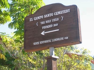 El Campo Santo (The Holy Field) Direction Sign on San Diego Avenue image. Click for full size.