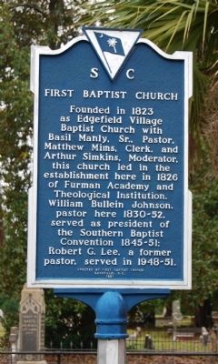 First Baptist Church Marker image. Click for full size.