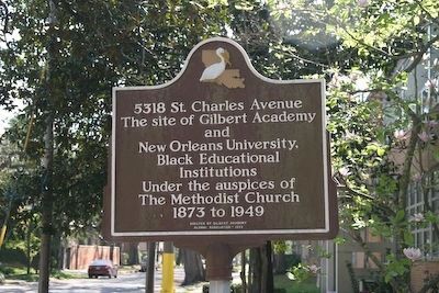 Gilbert Academy and New Orleans University Marker. Click for full size. Gilbert Academy and New Orleans University Marker image. Click for full size.