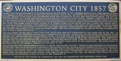 Washington City 1857 Marker image. Click for full size.