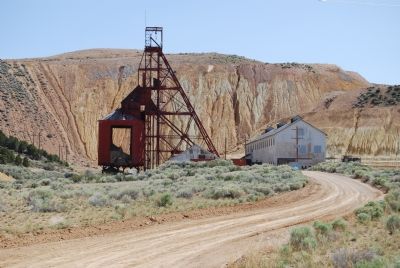 Old mine headframe and ore processing plant. Click for full size. Old mine headframe and ore processing plant image. Click for full size.