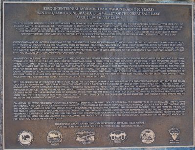 Sesquicentennial Mormon Trail Wagontrain Marker image. Click for full size.
