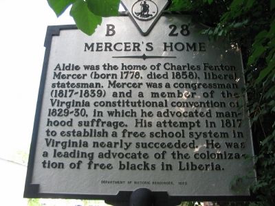 Mercer's Home Marker image. Click for full size.