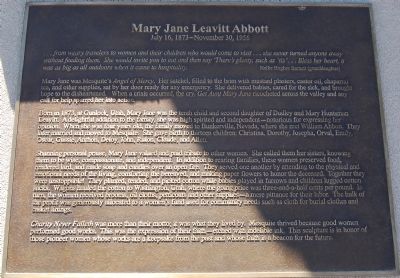 Mary Jane Leavitt Abbott Marker image. Click for full size.