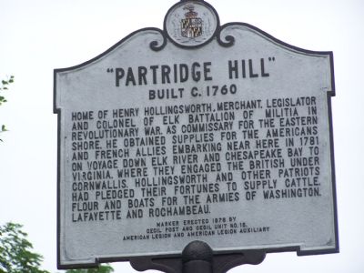 "PARTRIDGE HILL" Built c. 1760 Marker image. Click for full size.