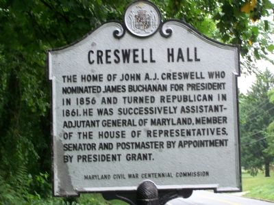 Creswell Hall Marker. Click for full size. Creswell Hall Marker image. Click for full size.
