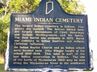 Miami Indian Cemetery Marker image. Click for full size.