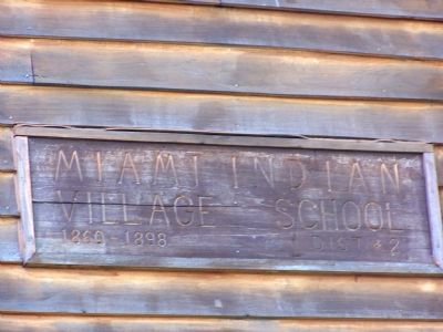 Name and date on the Indian school house still on the site. image. Click for full size.