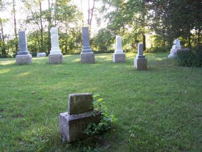 Markers in the Miami Indian Cemtery. image. Click for full size.