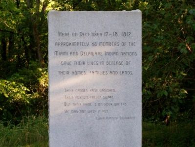 Marker placed in honor of the Indians image. Click for full size.