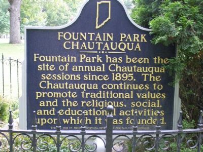 Fountain Park Chautauqua Marker. Click for full size. Fountain Park Chautauqua Marker image. Click for full size.