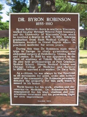 Dr. Byron Robinson Marker image. Click for full size.