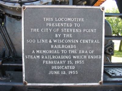 Plaque on Locomotive 2713 image. Click for full size.