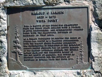 Harold G Larsen Vista Point Marker image. Click for full size.