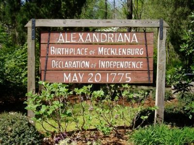 Alexandriana, Site of the Signing of the Mecklenburg Declaration of Independence image. Click for full size.