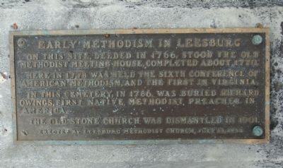 Early Methodism in Leesburg Marker image. Click for full size.