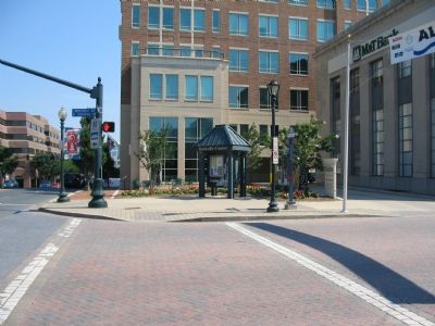 Marker in the Plaza at Corner of Montgomery and Washington. Click for full size. Marker in the Plaza at Corner of Montgomery and Washington image. Click for full size.