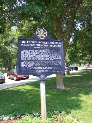 The Iron Brigade / The Twenty-Fourth Michigan Volunteer Infantry Regiment Marker. Click for full size. The Iron Brigade / The Twenty-Fourth Michigan Volunteer Infantry Regiment Marker image. Click for full size.