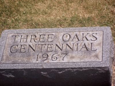 Three Oaks Centennial Stone underneath the marker image. Click for full size.