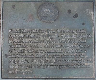 Central Street Marker. Click for full size. Central Street Marker image. Click for full size.