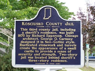 Kosciusko County Jail Marker. Click for full size. Kosciusko County Jail Marker image. Click for full size.