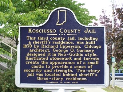 Kosciusko County Jail Marker image. Click for full size.