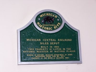 Michigan Central Railroad Niles Depot Marker image. Click for full size.