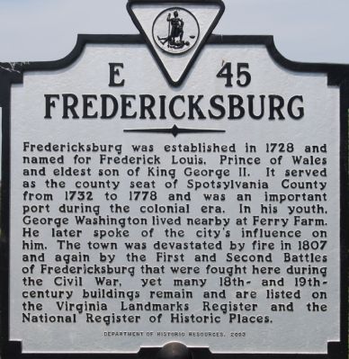 Fredericksburg Marker image. Click for full size.