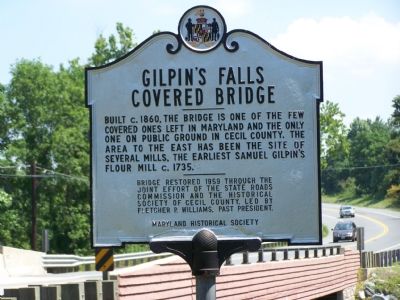 Gilpin's Falls Covered Bridge Marker. Click for full size. Gilpin's Falls Covered Bridge Marker image. Click for full size.
