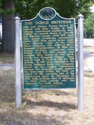The Dodge Brothers side of the marker image. Click for full size.