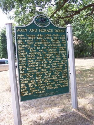 John and Horace Dodge side of the marker image. Click for full size.