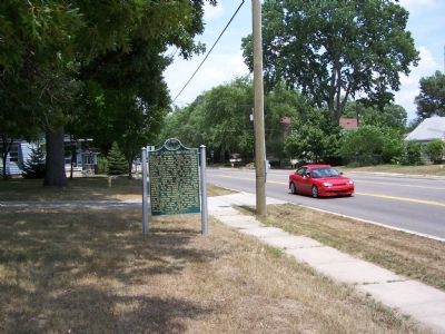 The lot where the Dodge home once stood, is now empty except for the marker. image. Click for full size.