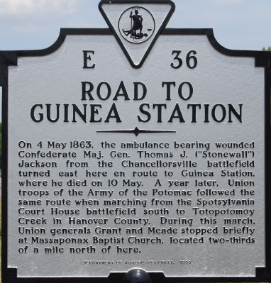 Road to Guinea Station Marker image. Click for full size.